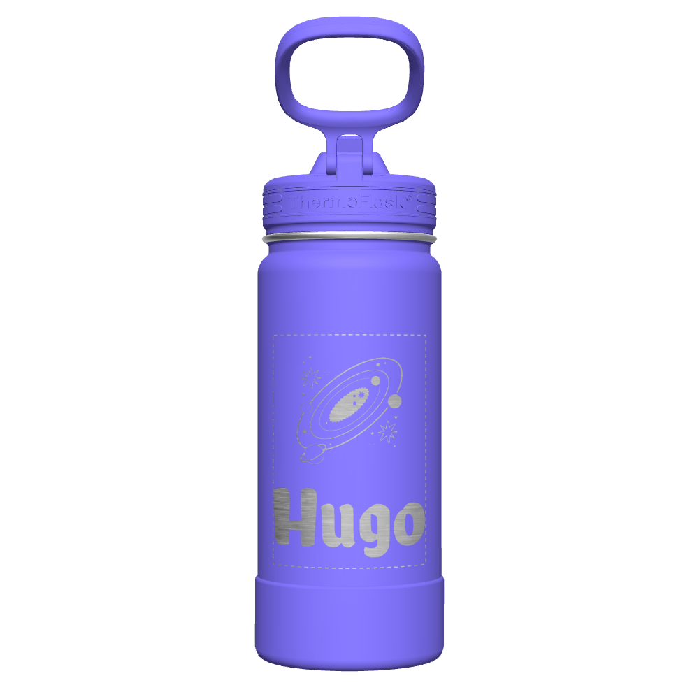 16 oz Kids Water Bottle 2 Pack w/ Straw Lid - customized