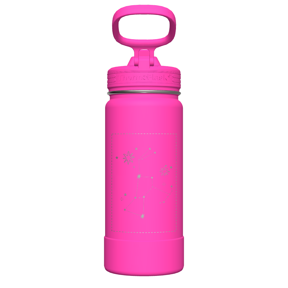 16 oz Kids Water Bottle 2 Pack w/ Straw Lid - customized