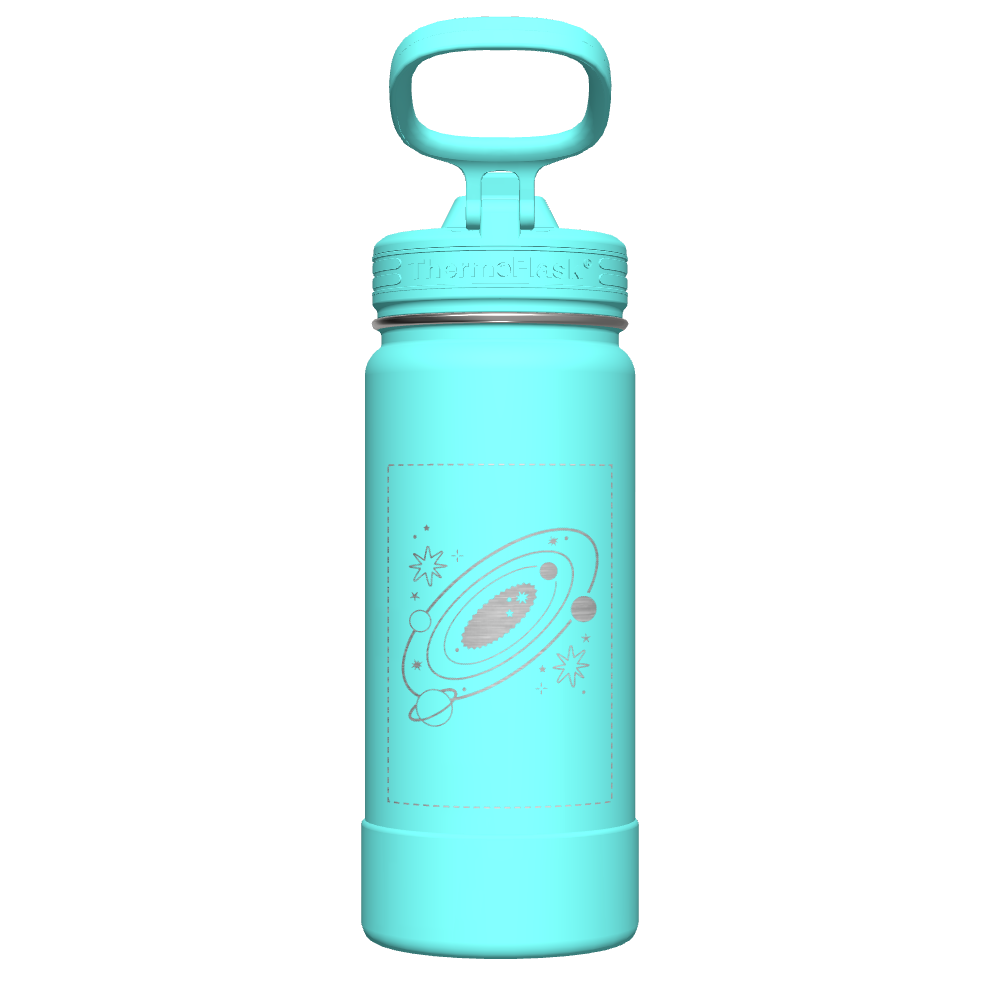 16 oz Kids Water Bottle 2 Pack w/ Straw Lid - customized