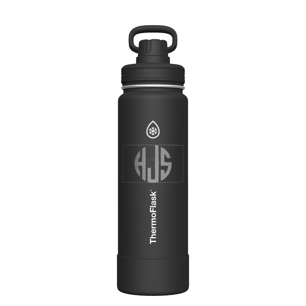 24 oz Bottle 2 Pack w/ Spout Lid + Straw Lid - customized