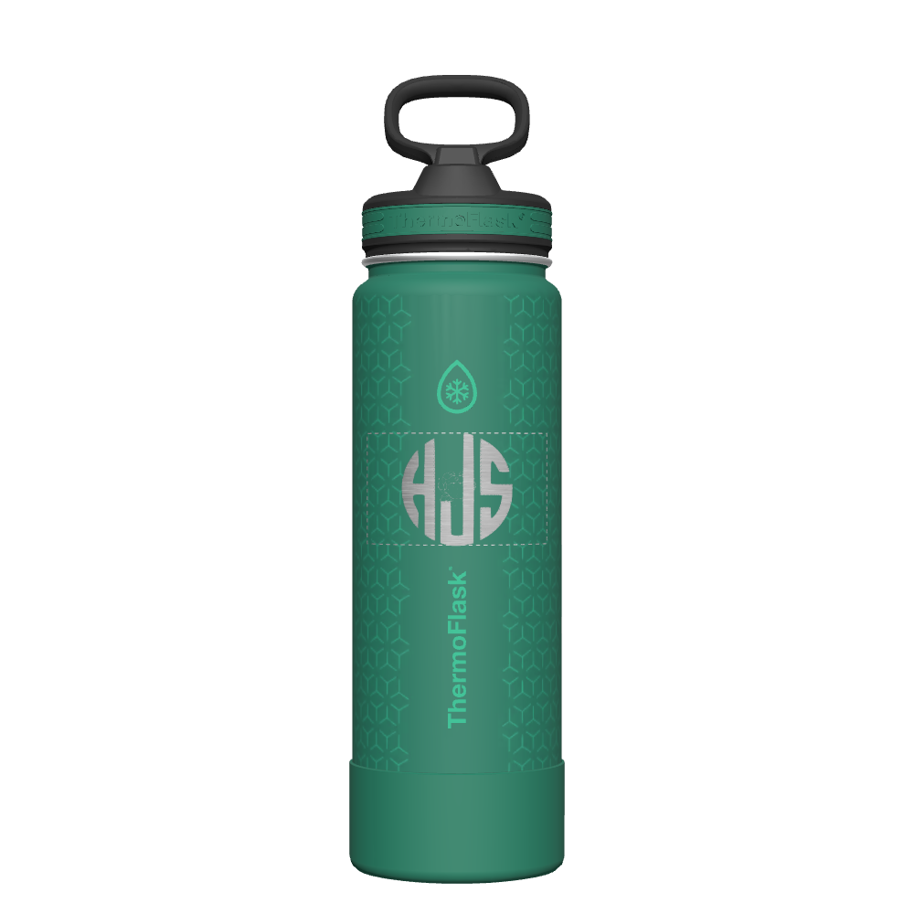 24 oz Bottle 2 Pack w/ Spout Lid + Straw Lid - customized