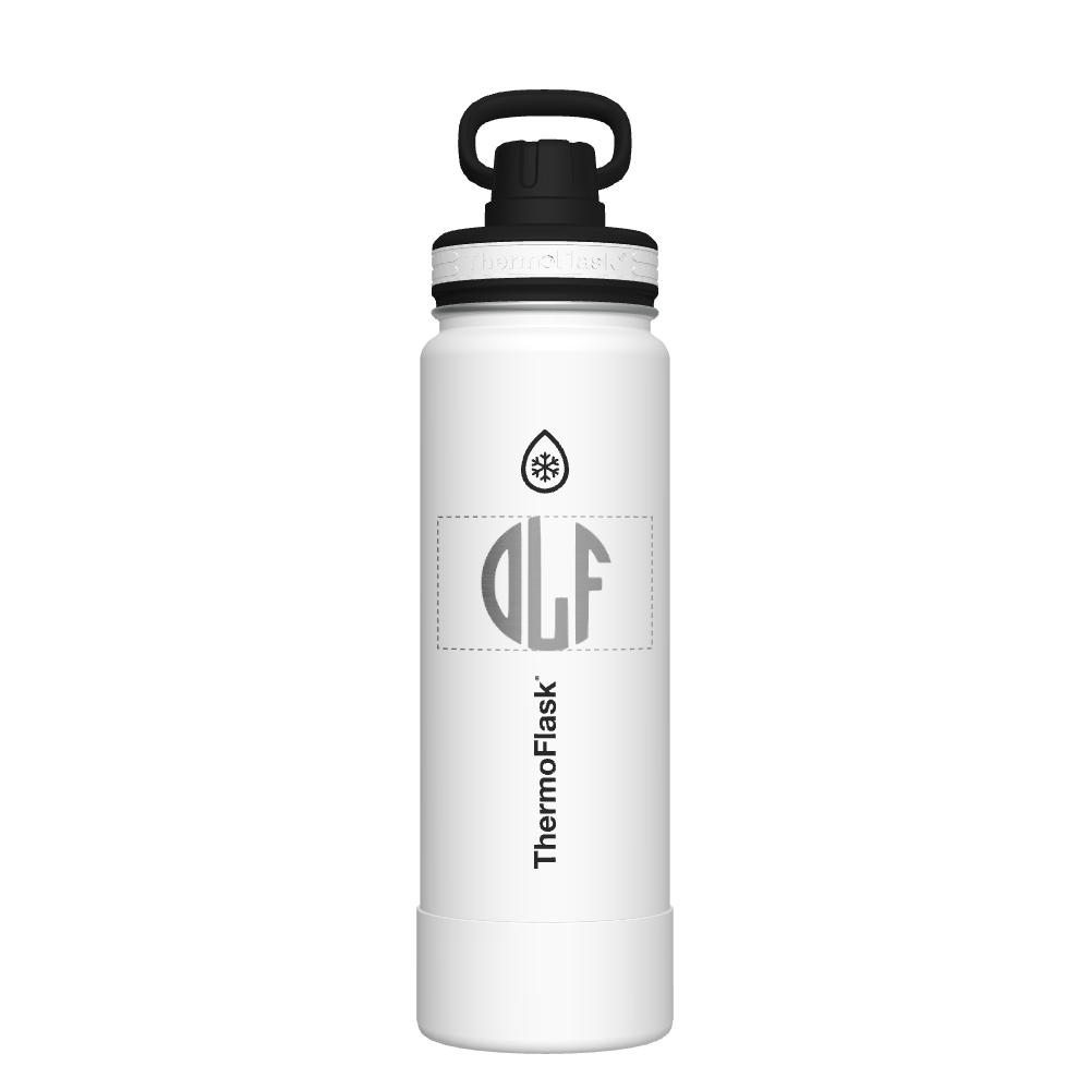 24 oz Bottle 2 Pack w/ Spout Lid + Straw Lid - customized