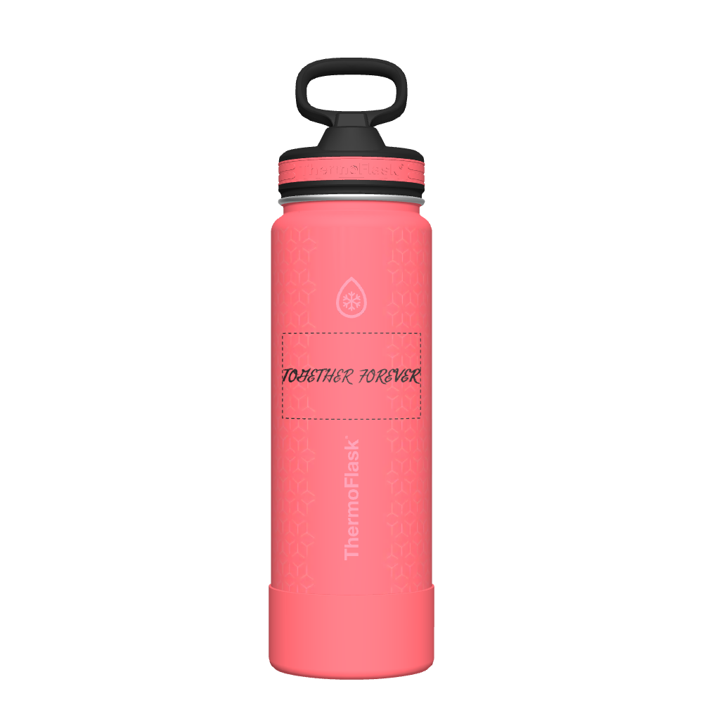 24 oz Bottle 2 Pack w/ Spout Lid + Straw Lid - customized