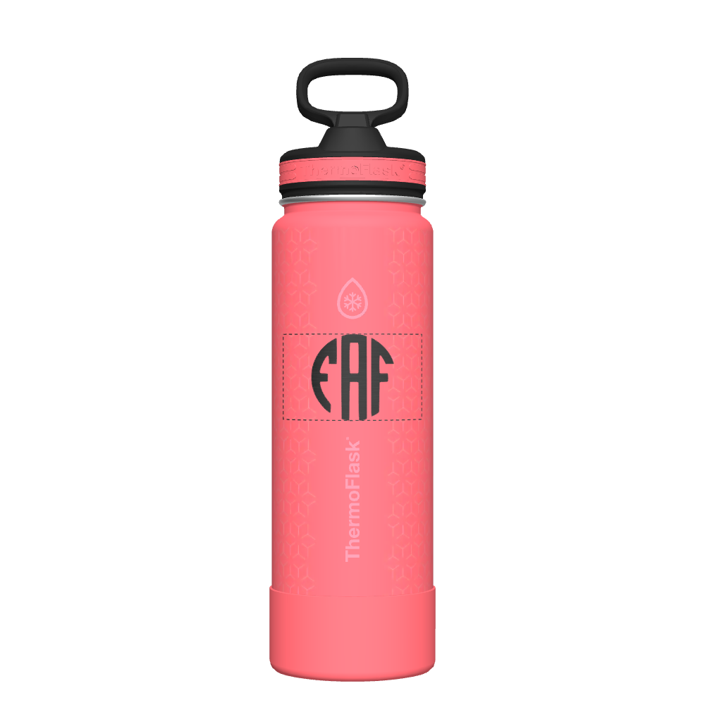 24 oz Bottle 2 Pack w/ Spout Lid + Straw Lid - customized