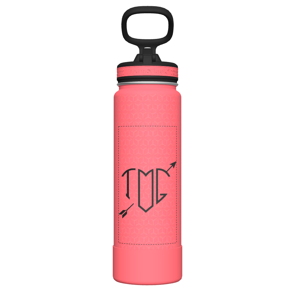 24 oz Bottle 2 Pack w/ Spout Lid + Straw Lid - customized