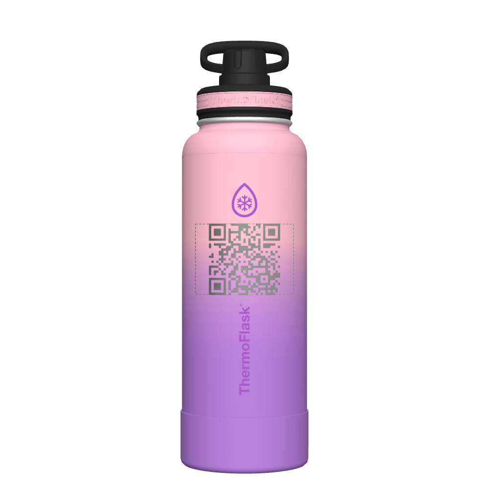 40 oz Bottle 2 Pack w/ Spout Lid + Straw Lid - customized