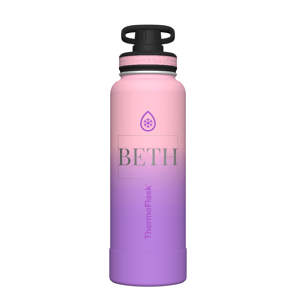 40 oz Bottle 2 Pack w/ Spout Lid + Straw Lid - customized
