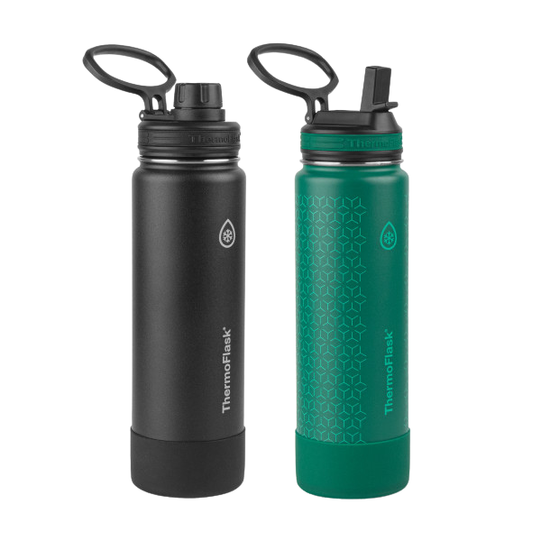 24oz Water Bottle Two Pack w/ Spout Lid – ThermoFlask