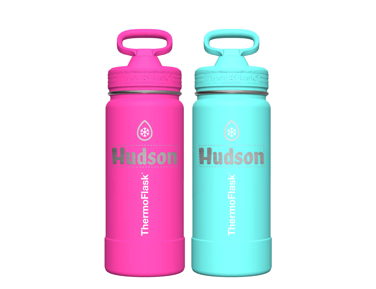 16 oz Kids Water Bottle 2 Pack w/ Straw Lid - customized