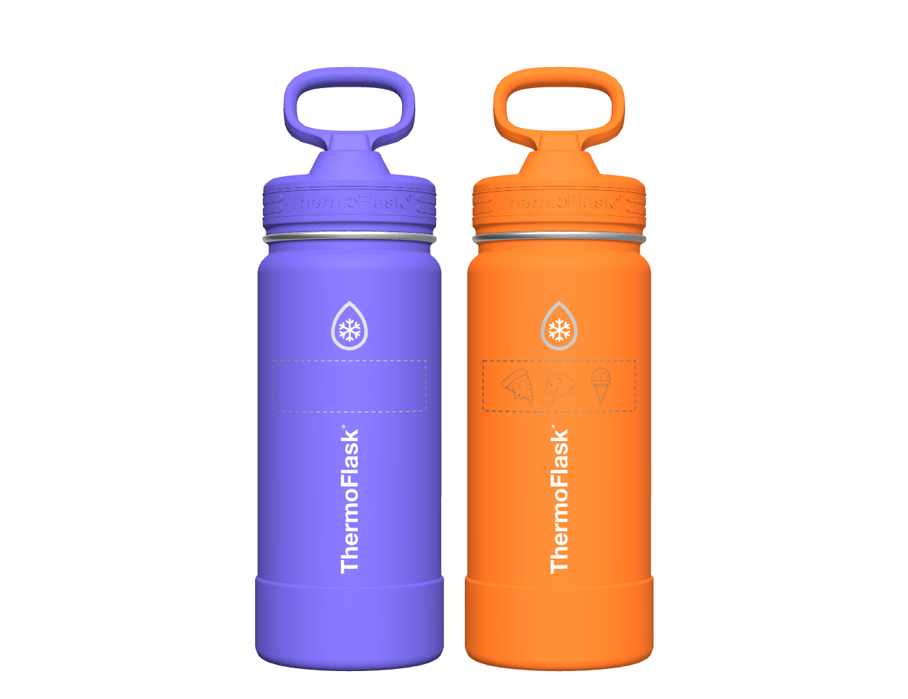 16 oz Kids Water Bottle 2 Pack w/ Straw Lid - customized