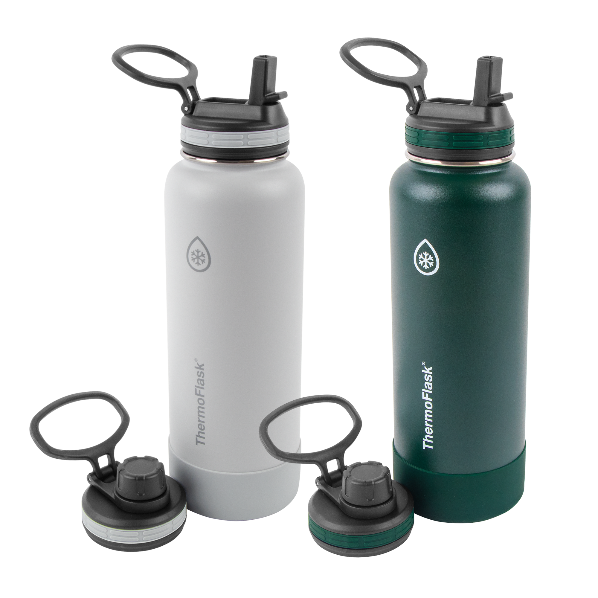 40oz Water Bottle Two Pack w/ Four Lid Combo – ThermoFlask