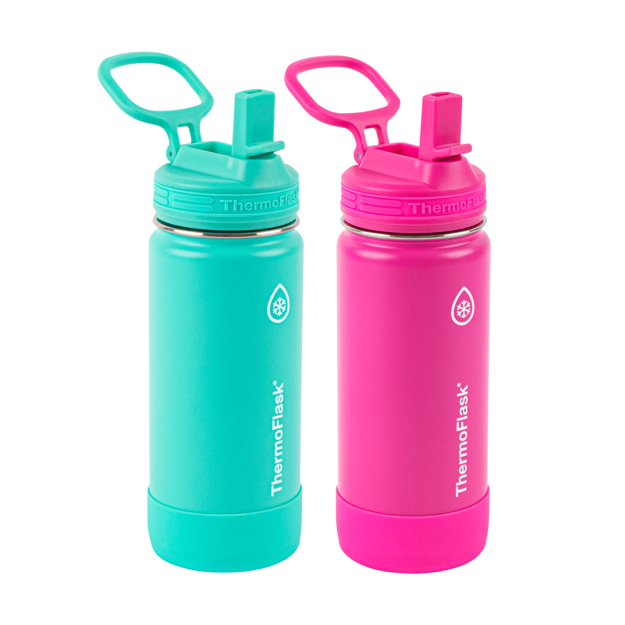 16oz Kids Water Bottle Two Pack w/ Straw Lid – ThermoFlask