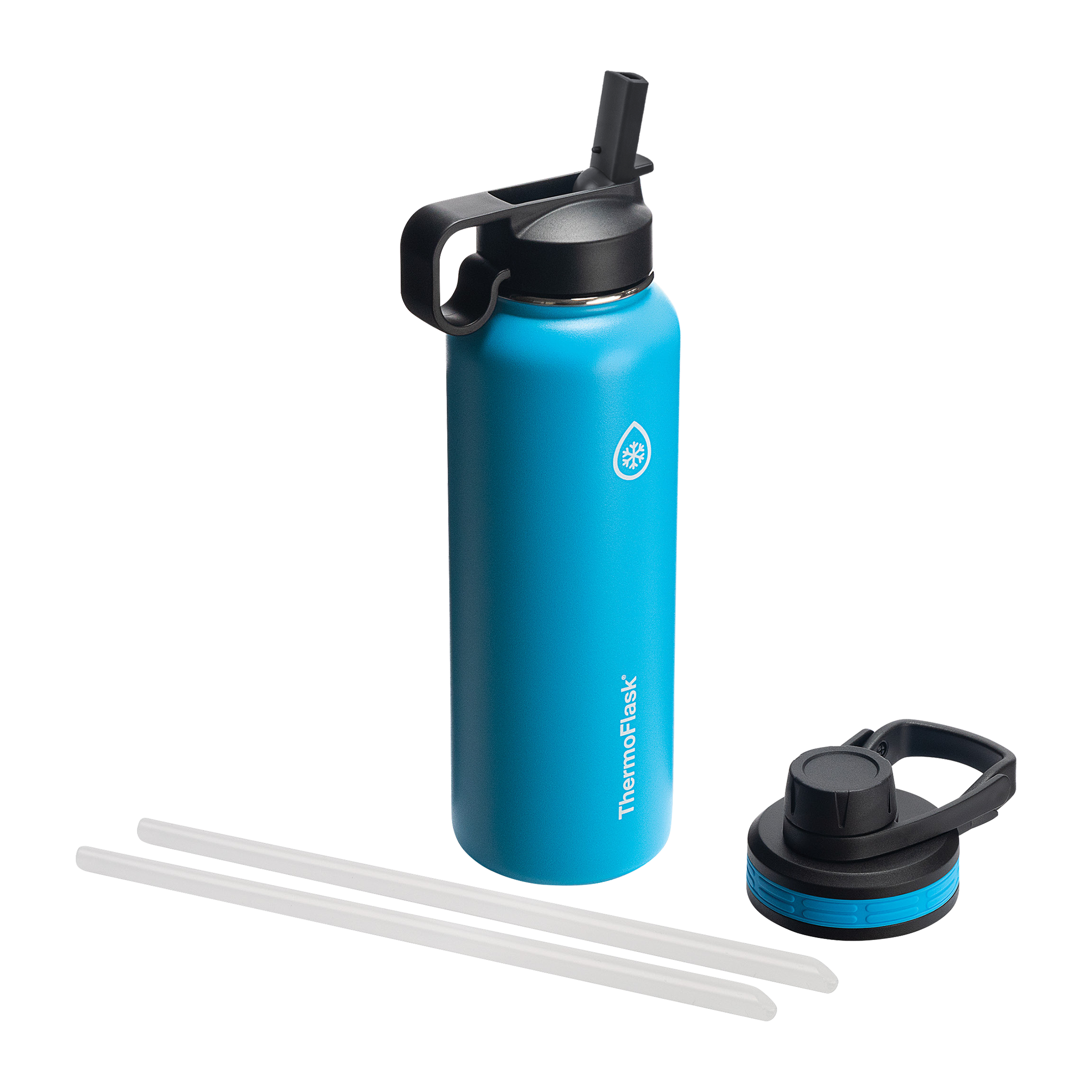 Water Bottle w Chug Lid and Straw Lid ThermoFlask