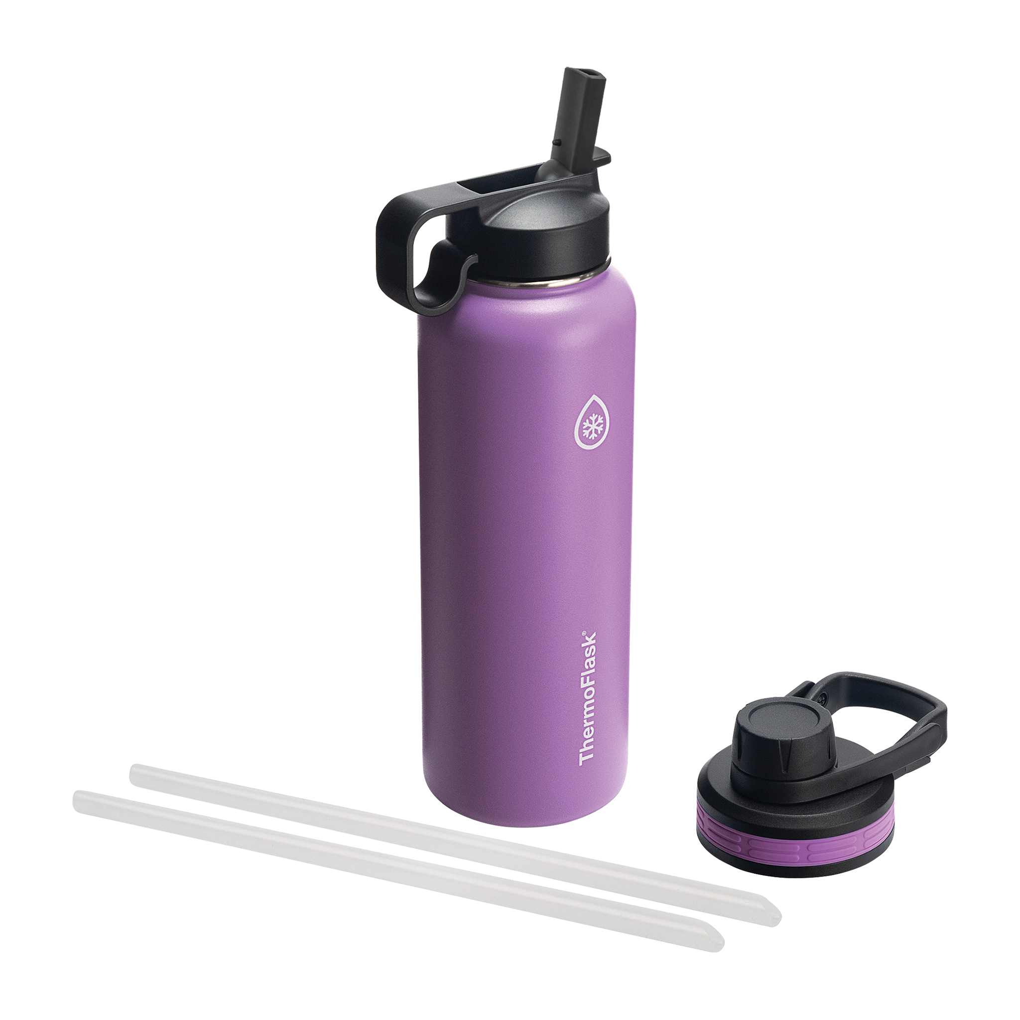 Thermoflask Double Stainless Steel Insulated Water Bottle, 40 oz, Plum