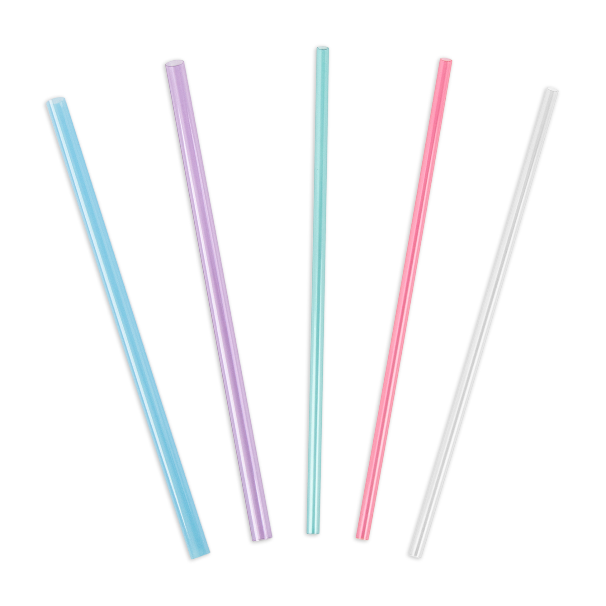 Five multi-colored tritan straws