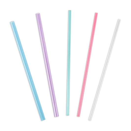 Five multi-colored tritan straws