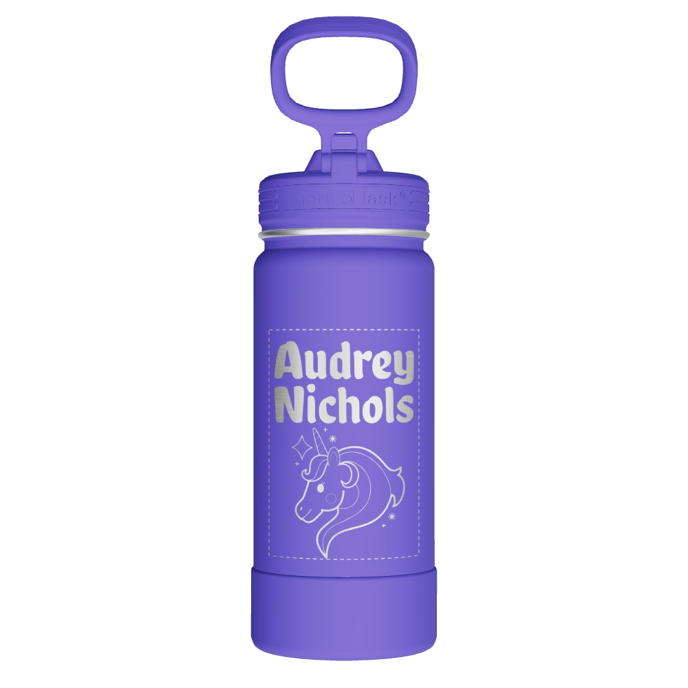 16oz Kids Water Bottle 2 Pack w/ Straw Lid - customized