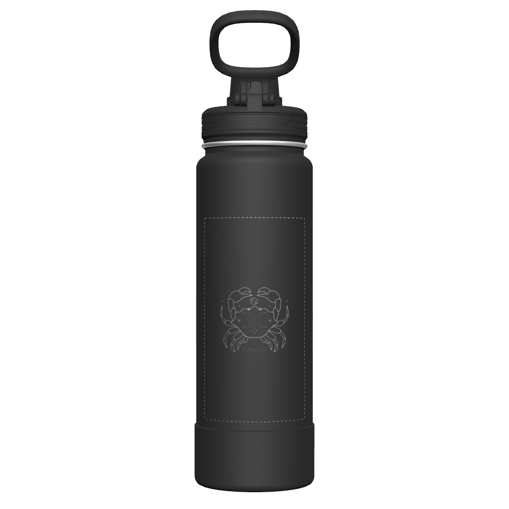 24 oz Bottle 2 Pack w/ Spout Lid + Straw Lid - customized