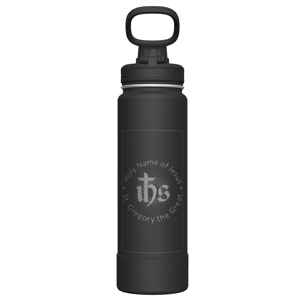 24 oz Bottle 2 Pack w/ Spout Lid + Straw Lid - customized