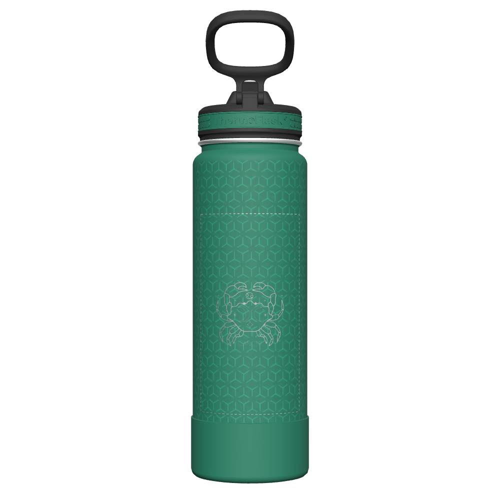 24 oz Bottle 2 Pack w/ Spout Lid + Straw Lid - customized