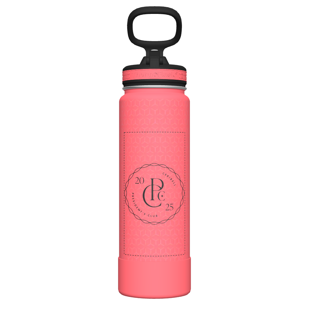 24 oz Bottle 2 Pack w/ Spout Lid + Straw Lid - customized