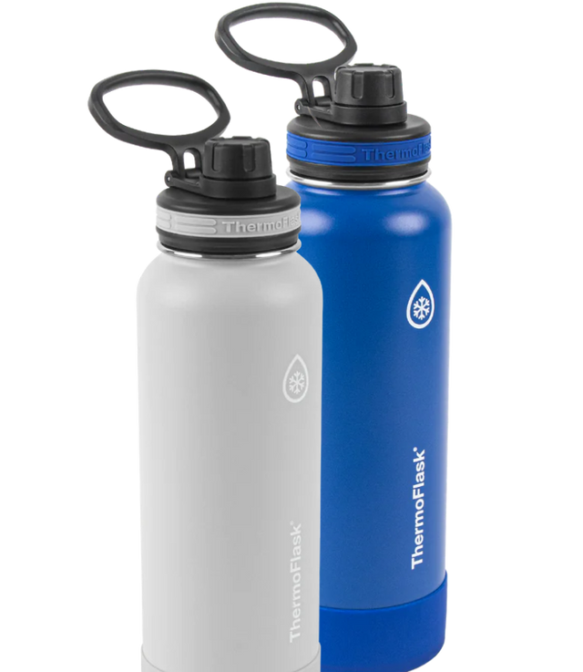 Water Bottle Insulated 64 oz with Straw & 3 Lids, Coolflask Large