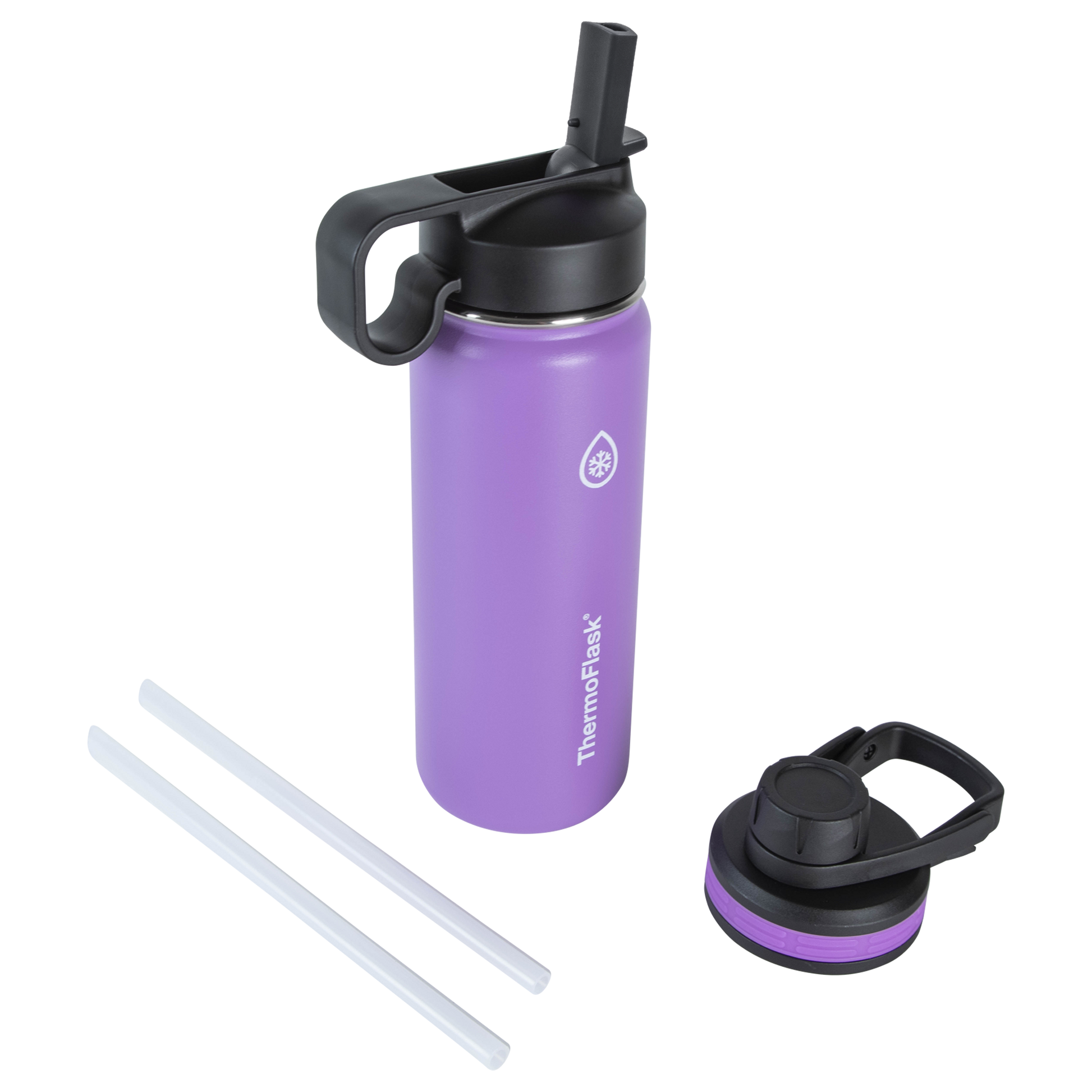 Water Bottle w/ Chug Lid and Straw Lid – ThermoFlask