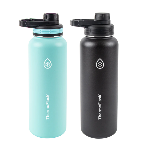  ThermoFlask Double Wall Vacuum Insulated Stainless Steel Water  Bottle, 40 Ounce, 2-Pack, Arctic/Grasshopper: Home & Kitchen