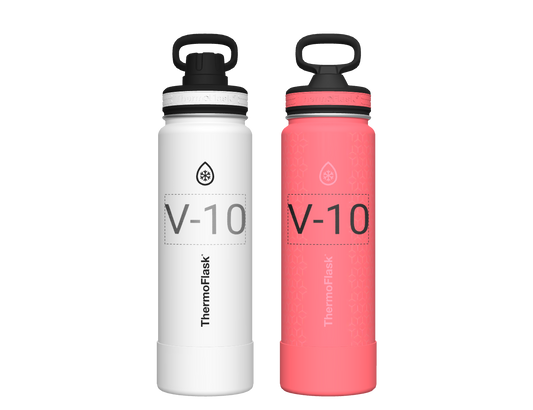 24 oz Bottle 2 Pack w/ Spout Lid + Straw Lid - customized