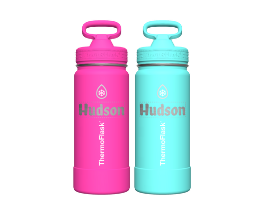 16 oz Kids Water Bottle 2 Pack w/ Straw Lid - customized