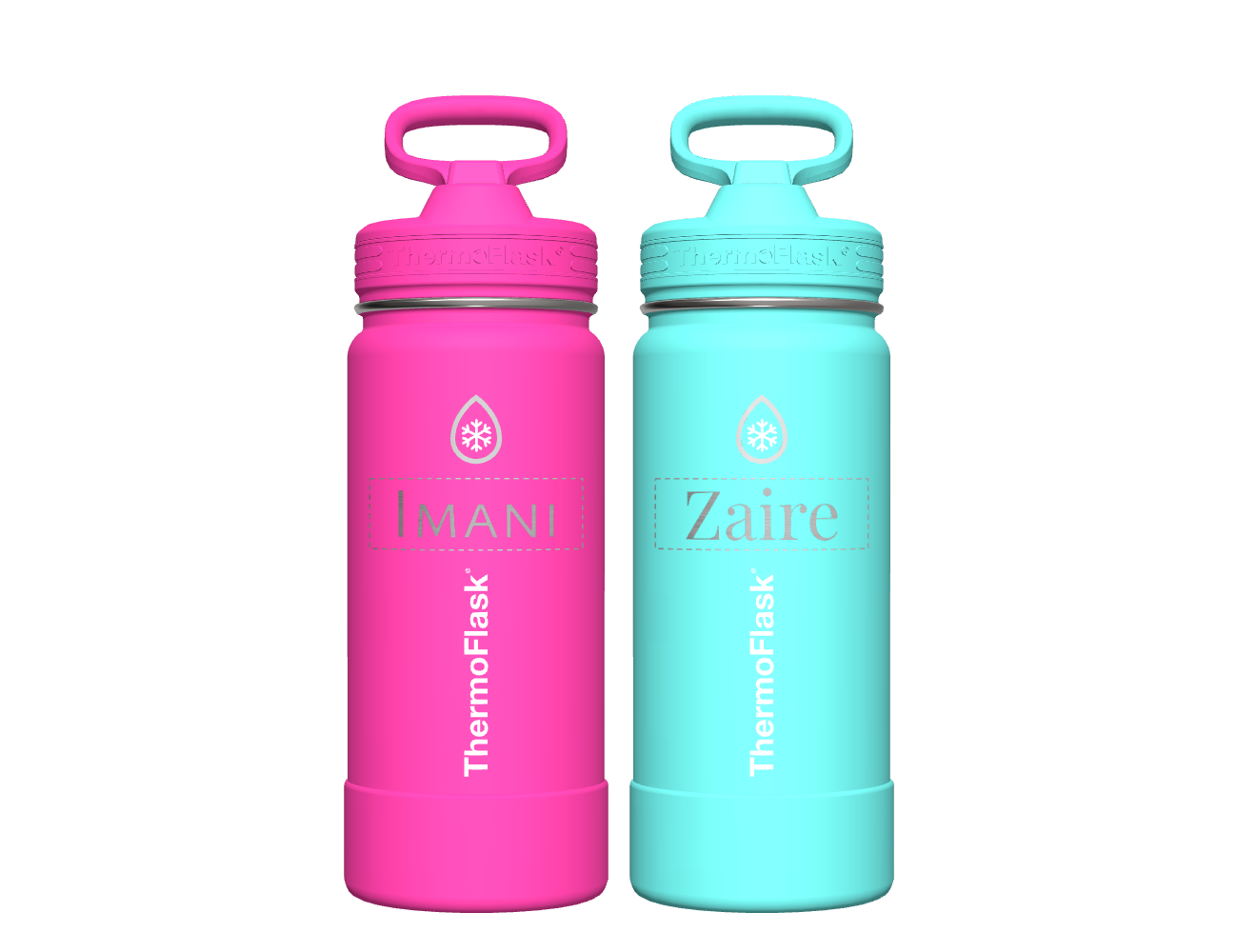 16 oz Kids Water Bottle 2 Pack w/ Straw Lid - customized
