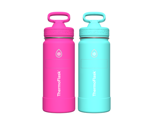 16 oz Kids Water Bottle 2 Pack w/ Straw Lid - customized