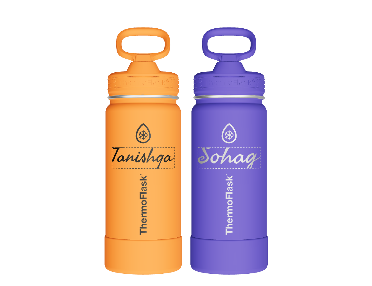 16oz Kids Water Bottle 2 Pack w/ Straw Lid - customized