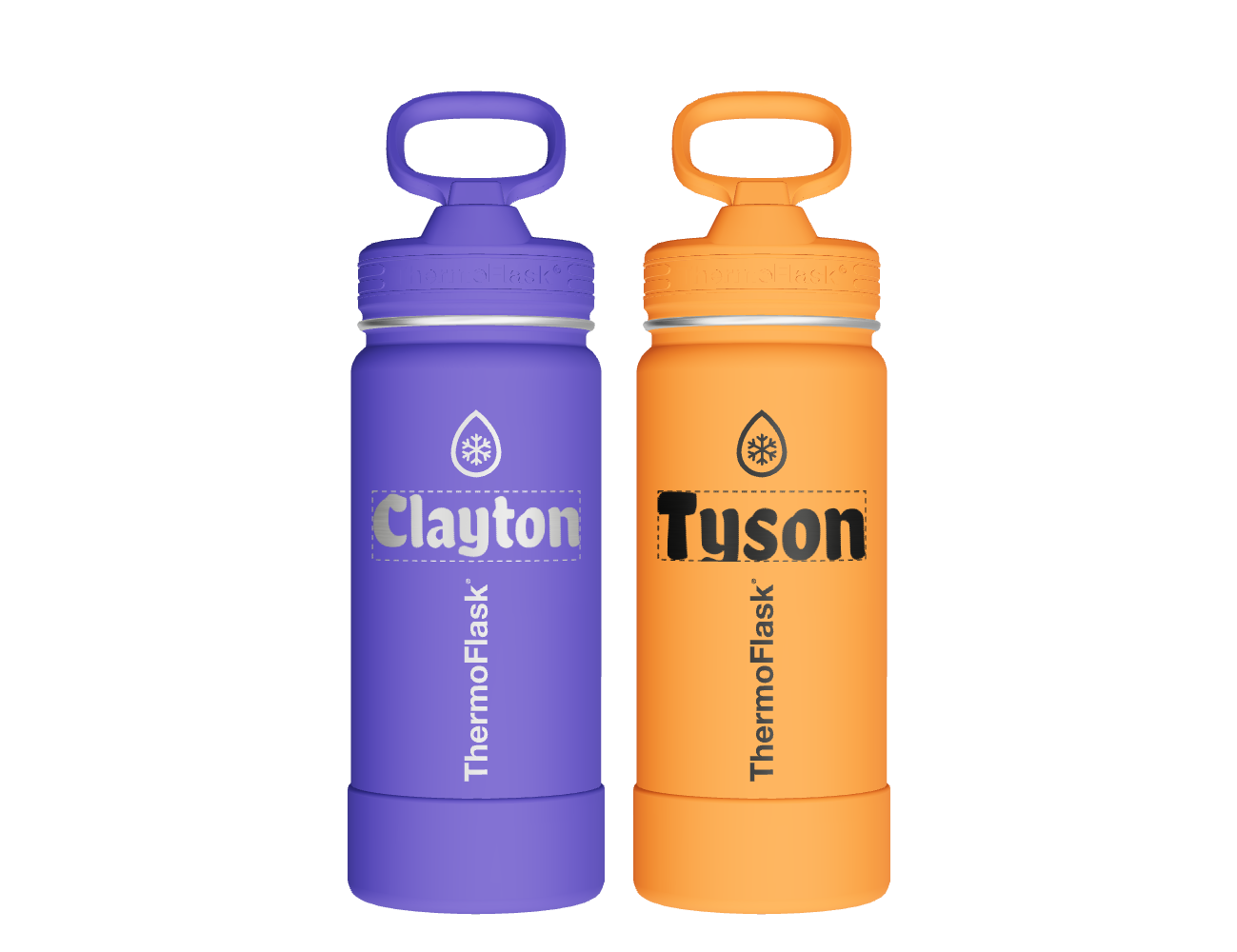 16oz Kids Water Bottle 2 Pack w/ Straw Lid - customized