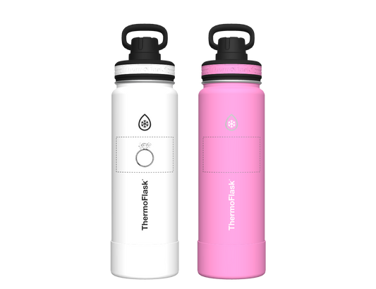 24 oz Bottle 2 Pack w/ Spout Lid - customized