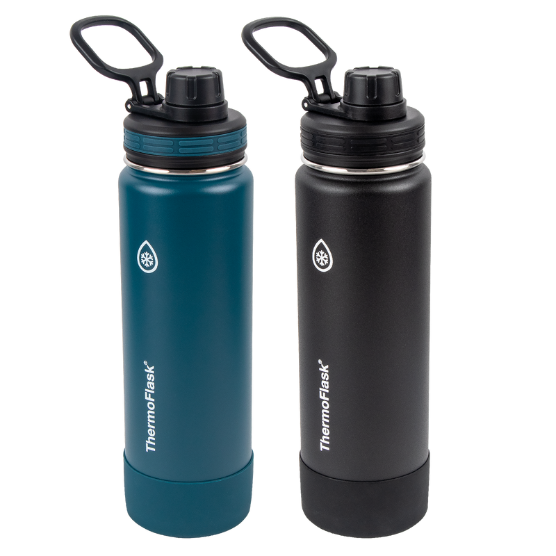 Takeya Actives 24 oz. Midnight Insulated Stainless Steel Water Bottle with Spout Lid, Black