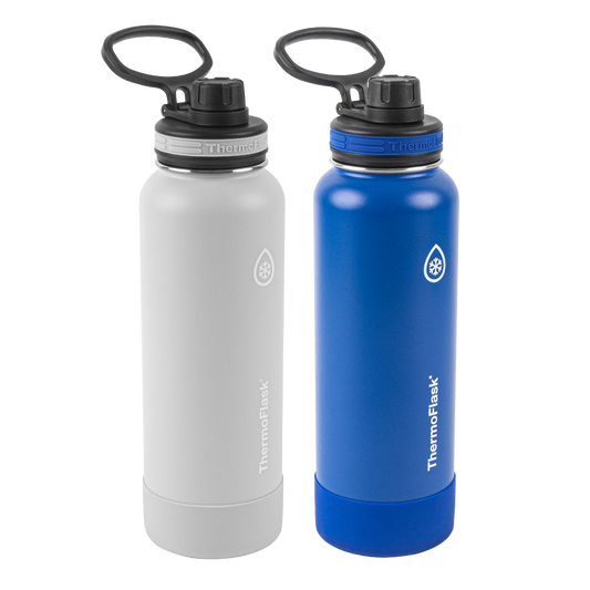 40oz Ice Grey/Azure Bottle with Spout Lids