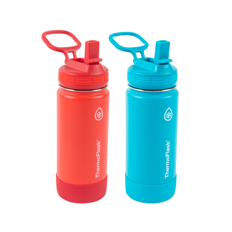 Kids Water Bottle, 16oz Water Bottles Kids with Straw and Stickers, Stainless Steel Vacuum Double Wall Insulated Cup, Kids Water Bottle for School