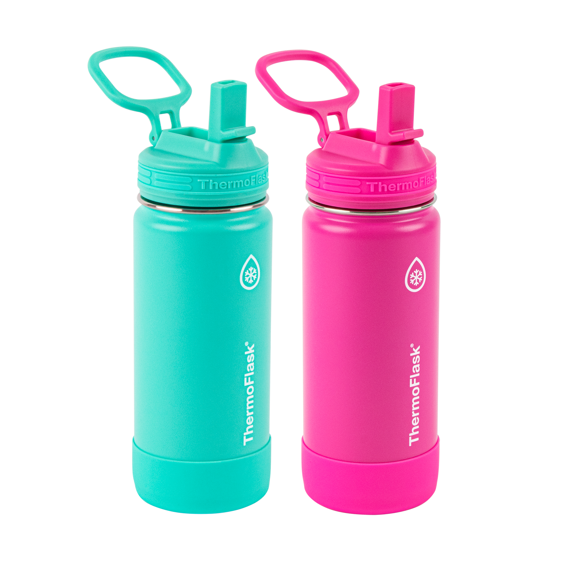 16oz Kids Water Bottle Two Pack w/ Straw Lid – ThermoFlask