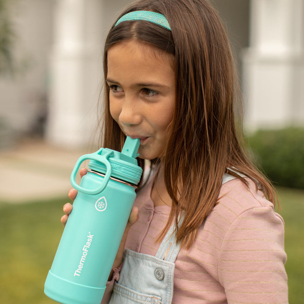 14oz Kids Water Bottle Two Pack w/ Straw Lid – ThermoFlask