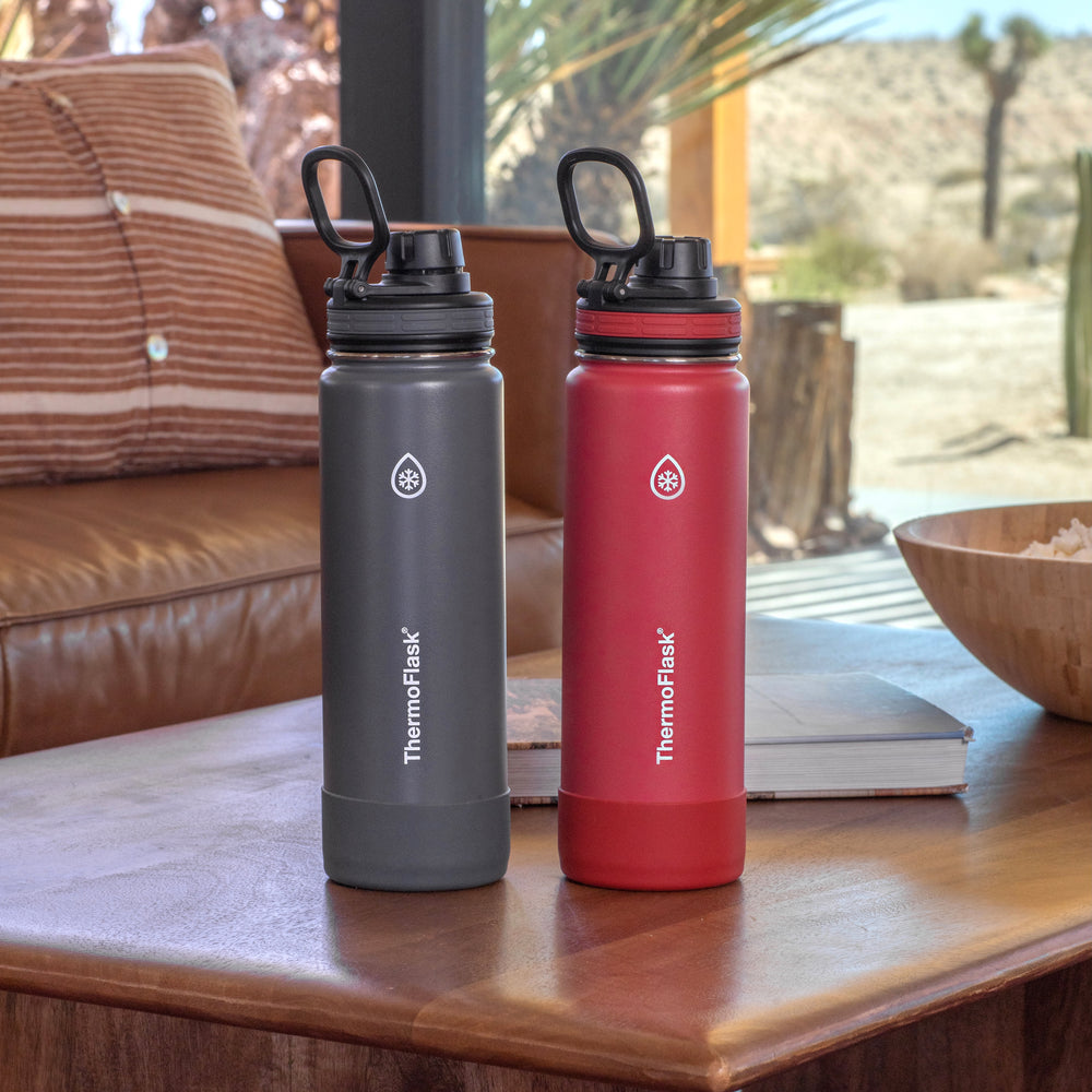 24oz Water Bottle Two Pack w/ Spout Lid – ThermoFlask