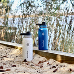 32oz Cobalt insulated water bottle with Chug Lid and Straw Lid