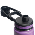 18oz Plum insulated water bottle with Chug Lid and Straw Lid