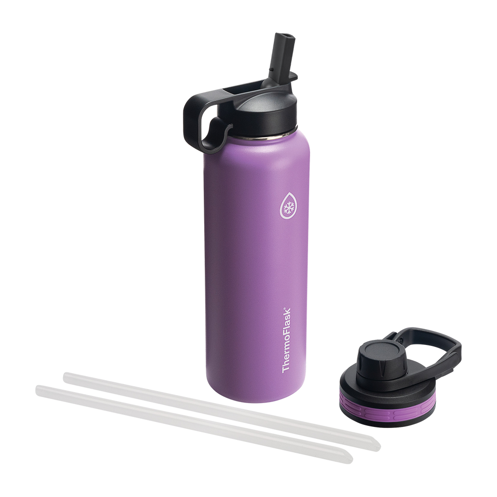Vacuum Insulated Stainless Steel One Gallon Water Bottle with Spout & Straw  Lid