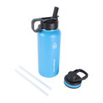 32oz Capri insulated water bottle with Chug Lid and Straw Lid