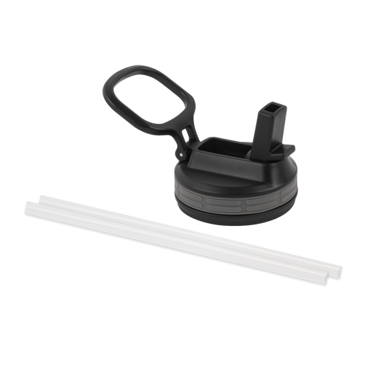 One Size Black Swivel Handle Straw Lid