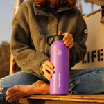 40oz Plum insulated water bottle with Chug Lid and Straw Lid