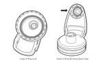 One Size Clear O-Ring for Chug and Spout Lid - No Tabs Graphic Illustration of O-Rings for a ThermoFlask Spout Lid